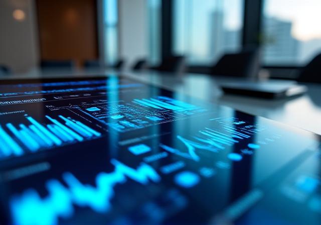 High-end executive data dashboard on a modern tablet display